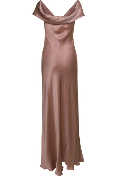 Alberta Ferretti for Women Alberta Ferretti Pink Satin Slip Dress In Silk Blend Woman