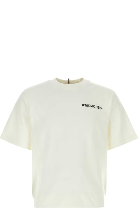 Topwear for Men Moncler Ivory Cotton T-shirt