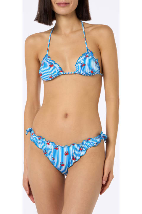 أدوات منزلية MC2 Saint Barth Woman Triangle Classic Bikini Sarius With Crab Print