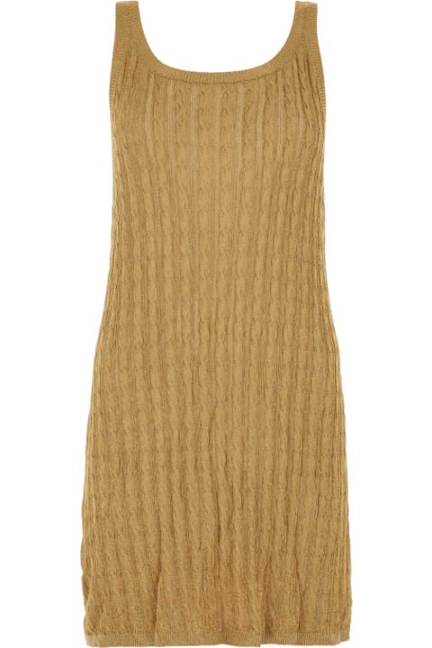 Prada Topwear for Women Prada Gold Lamã© Mini Dress