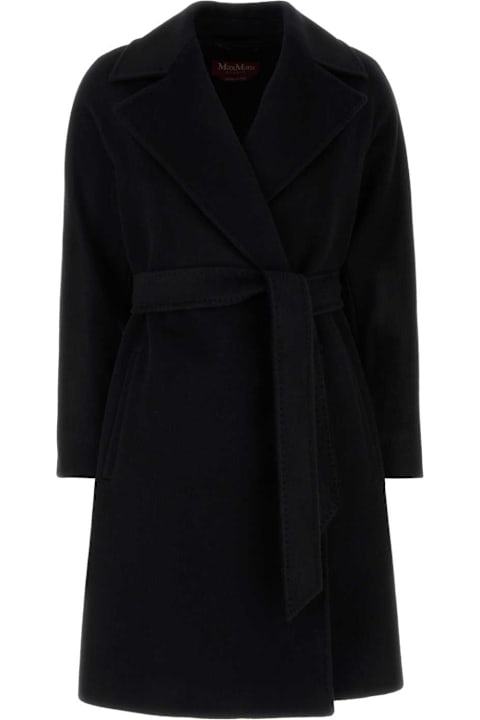 コート Max Mara Studio Black wool Dravenna coat Max Mara Studio Black Wool Dravenna Coat | italist
