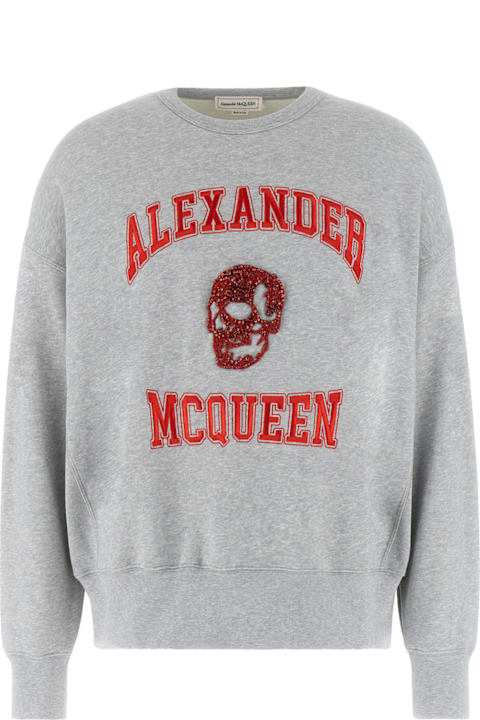 Sale for Men Alexander McQueen Melange Grey Cotton Oversize Sweatshirt