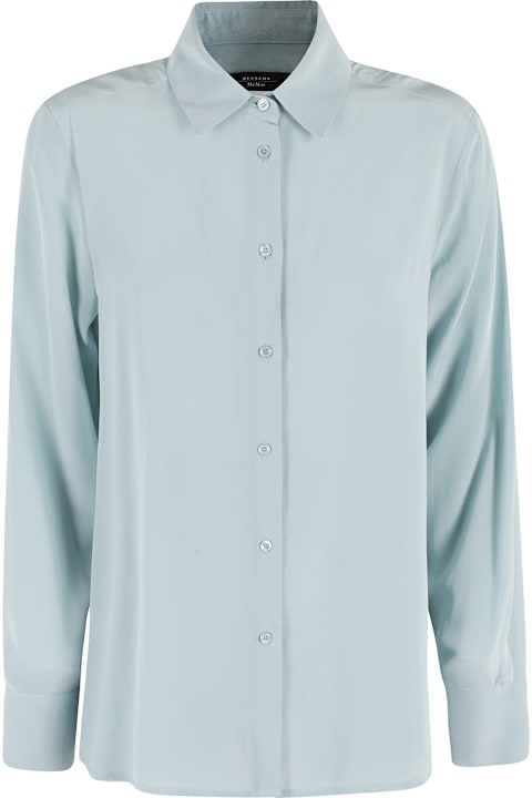 Homeware Weekend Max Mara Light Blue Silk Almina Shirt