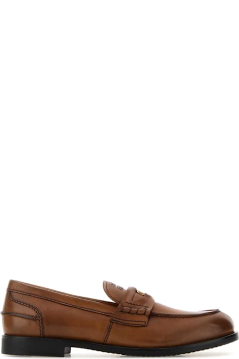 Miu Miu Caramel Leather Loafers