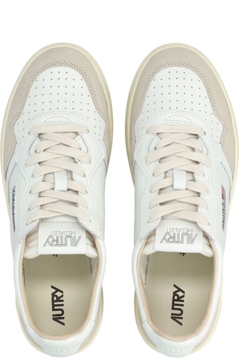 Homeware Autry Autry Medalist Leather And Suese Low Sneakers - White White