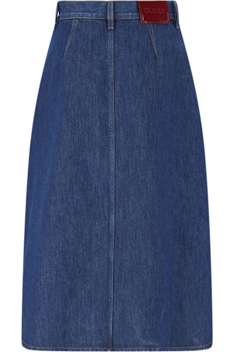 Skirts for Women Gucci Denim Midi Skirt