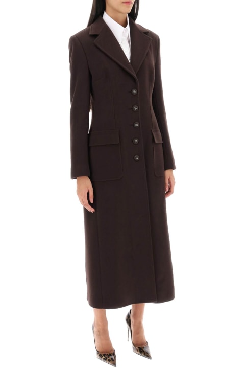 Dolce & Gabbana Coats & Jackets for Women Dolce & Gabbana Shaped Coat In Wool And Cashmere