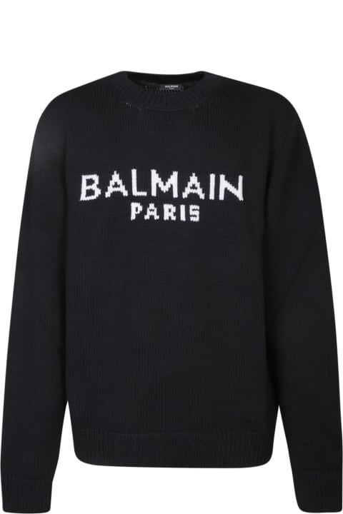 Fleeces & Tracksuits for Men Balmain Black Logo Sweater
