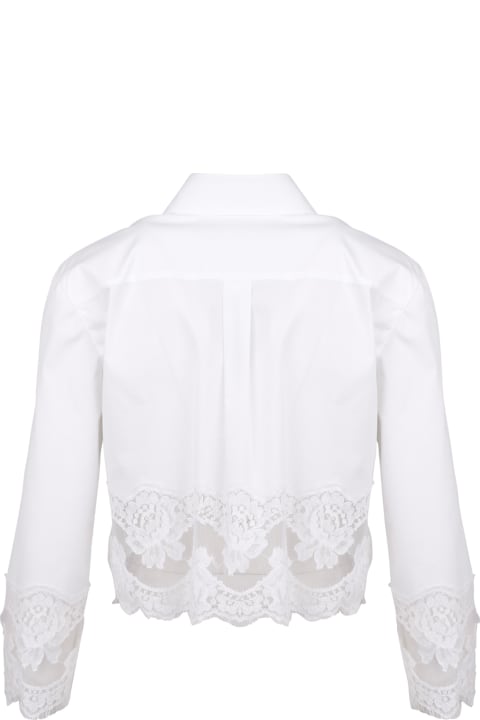 Dolce & Gabbana for Women Dolce & Gabbana Lace Inserts Cotton Crop Shirt
