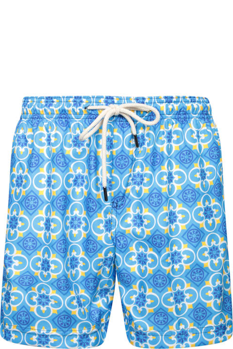 Peninsula Swimwear Clothing for Men Peninsula Swimwear Blue And Yellow Boxer Swim Shorts