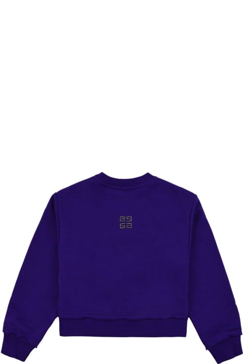 Givenchy Sale for Kids Givenchy Logo Embroidered Crewneck Sweatshirt