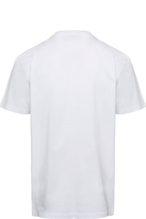 Dsquared2 for Men Dsquared2 White Crewneck T-shirt With Front Logo Print In Cotton Man