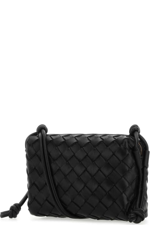 Shoulder Bags for Women Bottega Veneta Black Leather Small Loop Crossbody Bag