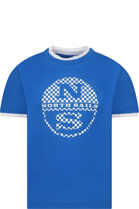 Light Blue T-shirt For Boy With Logo