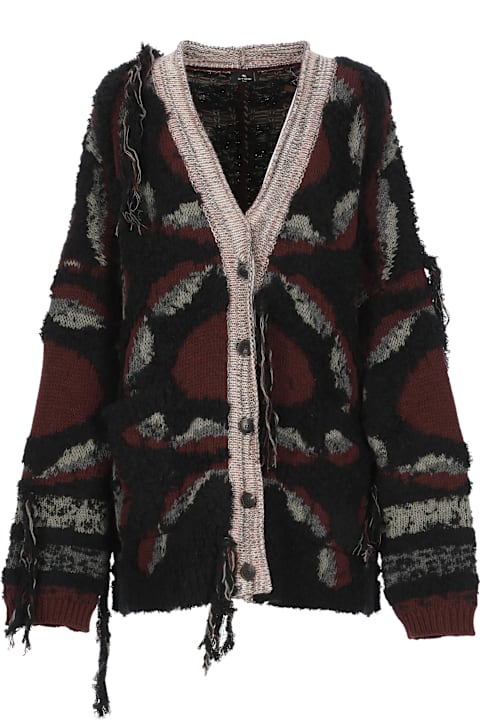 Etro سترات لـ السيدات Etro Fringed Oversized Cardigan