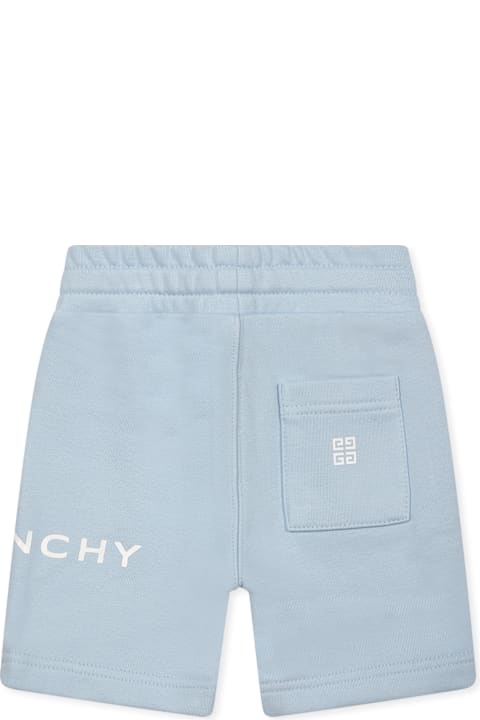 Givenchy Bottoms for Baby Girls Givenchy Light Blue Shorts For Baby Boy With Logo
