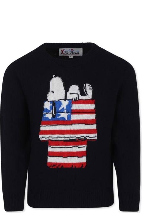 Homeware MC2 Saint Barth Blue Down Jacket For Boy With Snoopy