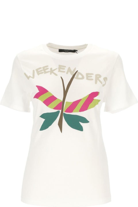 Weekend Max Mara Topwear for Women Weekend Max Mara Logo Printed Crewneck T-shirt