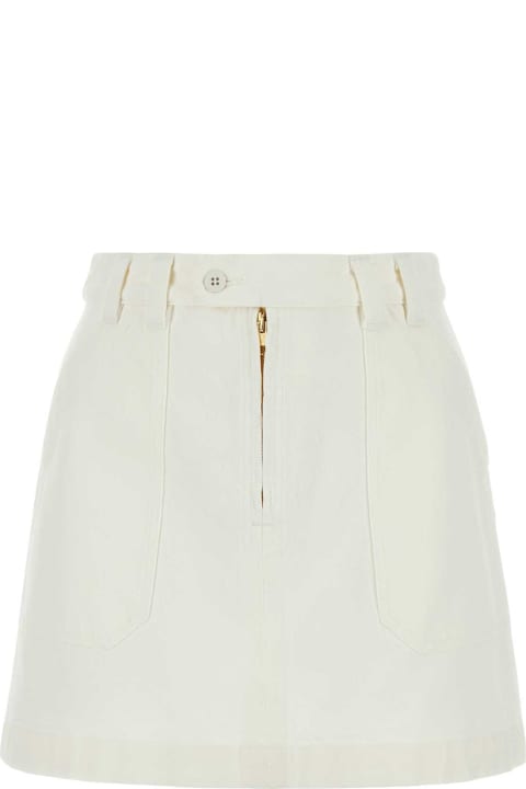 A.P.C. Skirts for Women A.P.C. White Denim Sarah Mini Skirt