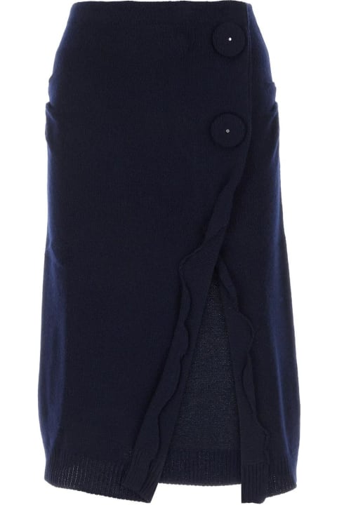 Prada for Women Prada Midnight Blue Wool Blend Skirt