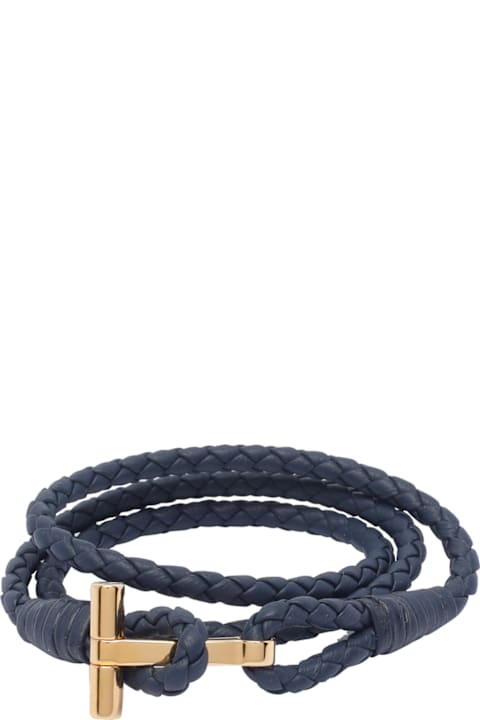 Tom Ford Jewelry for Men Tom Ford Leather T Bracelet