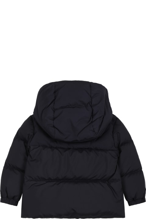 Fashion for Baby Boys Moncler Blue Joe Down Jacket For Baby Boy With Logo