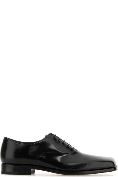 Shoes Sale for Men Prada Black Leather Lace-up Shoes