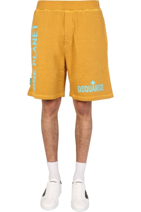 Dsquared2 Pants for Men Dsquared2 "one Life One Planet" Bermuda Shorts