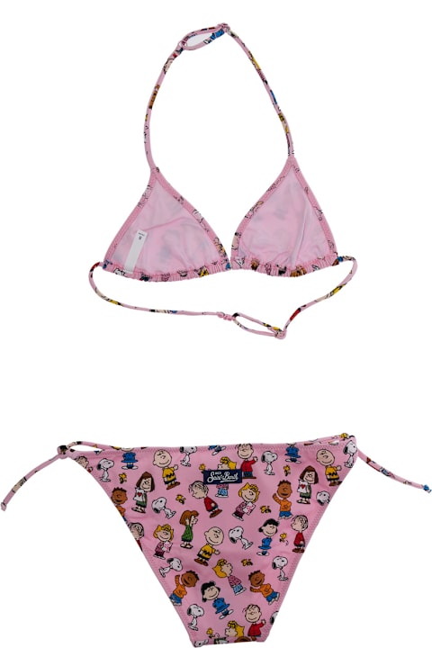 MC2 Saint Barth Swimwear for Girls MC2 Saint Barth 'holly' Pink Bikini With All-over Print And Tie Closure In Tech Fabric Stretch Girl