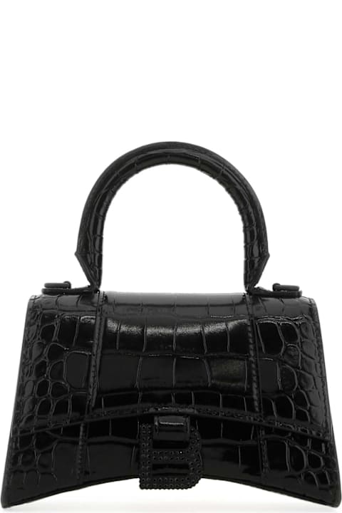 Homeware Balenciaga Black Leather Xs Hourglass Handbag