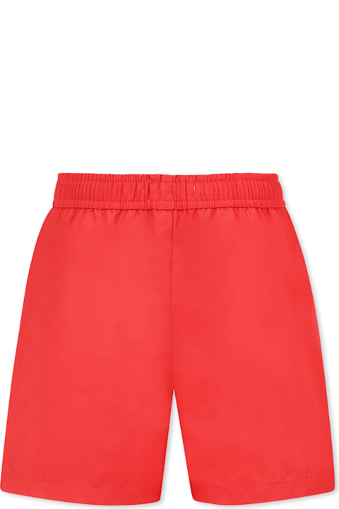 Homeware Moschino Red Swim Shorts For Boy With Logo