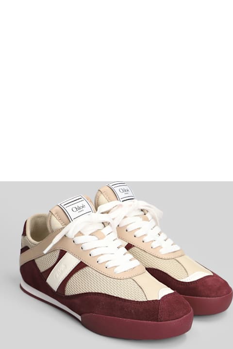 Chloé Kick Sneakers In Beige Suede And Leather