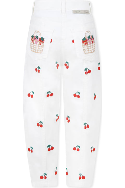 Homeware Stella McCartney Kids White Jeans For Girl With Cherries