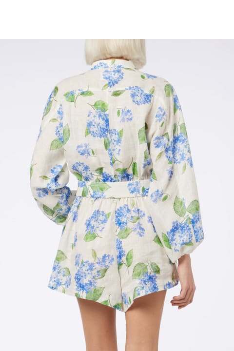 Homeware MC2 Saint Barth Woman Floral Linen Playsuit Hanniel