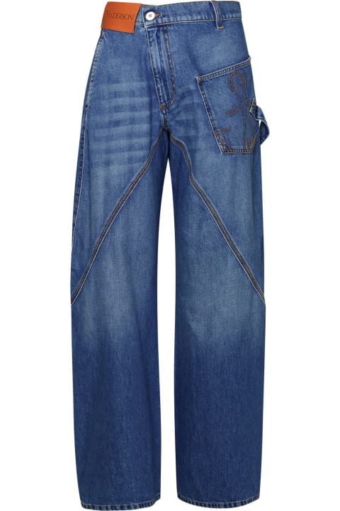 'twisted Workwear' Blue Cotton Jeans