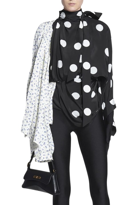 Balenciaga Clothing for Women Balenciaga Polka Dot High Neck Top