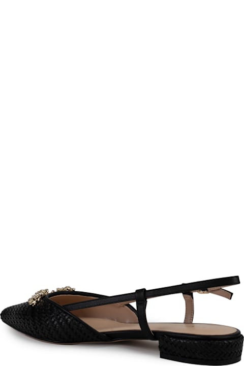 Homeware TwinSet Raffia Sandal With Jeweled Clamp