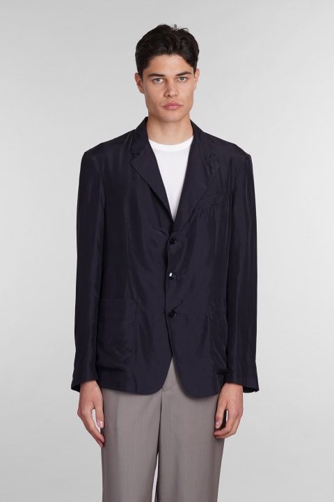 Barena Coats & Jackets for Men Barena Rizzo Blazer In Blue Silk