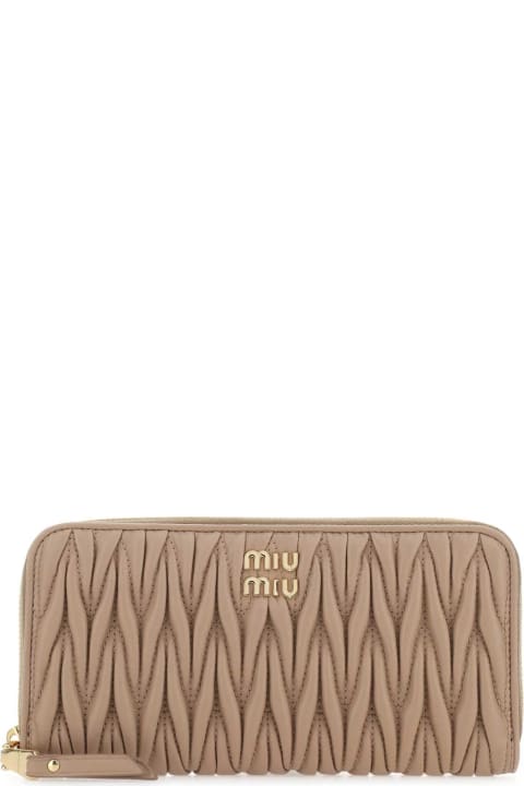 Wallets for Women Miu Miu Powder Pink Nappa Leather Wallet