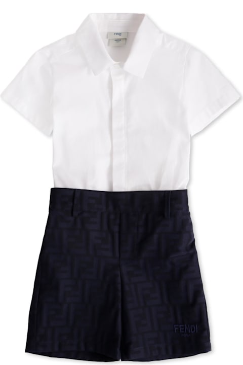 أدوات منزلية Fendi White And Blue Suit For Baby Boy