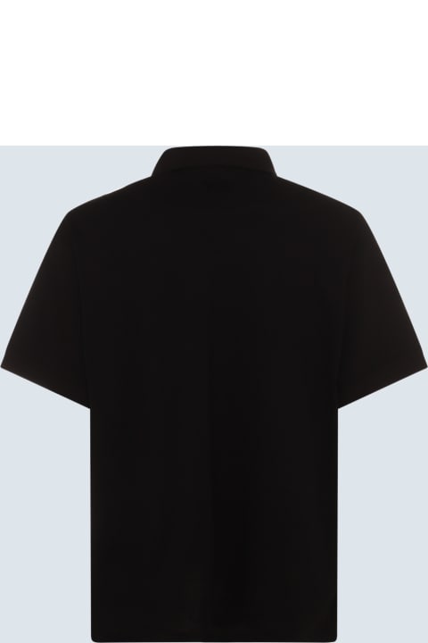 メンズ Y-3のトップス Y-3 Black Cotton Polo Shirt