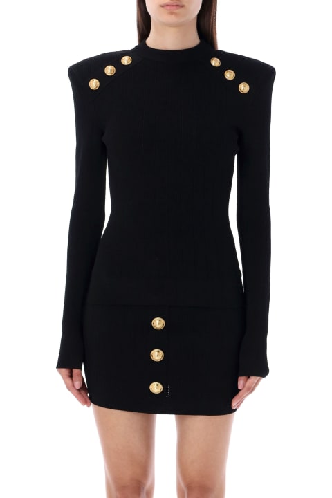 Fashion for Women Balmain Knit Sweater With Gold-tone Buttons