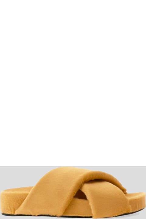 Jil Sander Brown Leather Flats