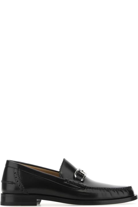 メンズ Fendiのシューズ Fendi Black Leather Loafers