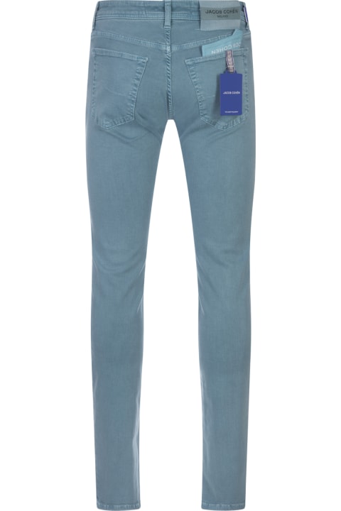 Jacob Cohen Clothing for Men Jacob Cohen Nick Slim Fit Jeans In Teal Blue Denim
