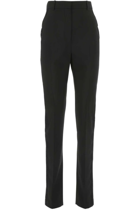 Pants & Shorts for Women Alexander McQueen Black Wool Cigarette Pant