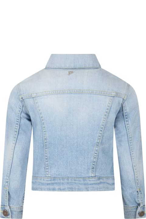 Dondup Coats & Jackets for Girls Dondup Light Blue-denim Jacket For Girl