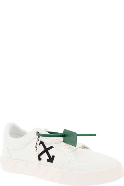 Low Vulcanized White Cotton Sneakers Off White Man