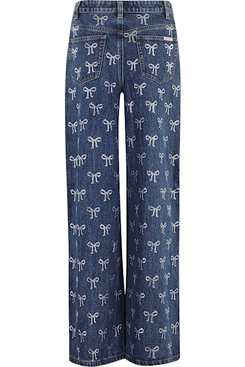 Homeware self-portrait Rhinestone Bow Denim Jeans