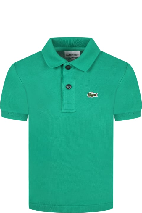 Green Polo For Boy With Iconic Crocodile